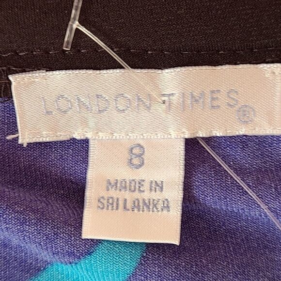 LONDON TIMES Womens Long Tropical Print Sheath Dress Size 8 NWT - Picture 3 of 10